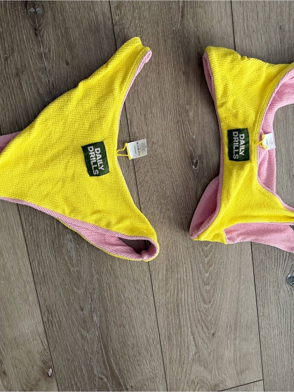 Daily Drills Pink & Yellow Reversible Bikini Set - Picture 2 of 6